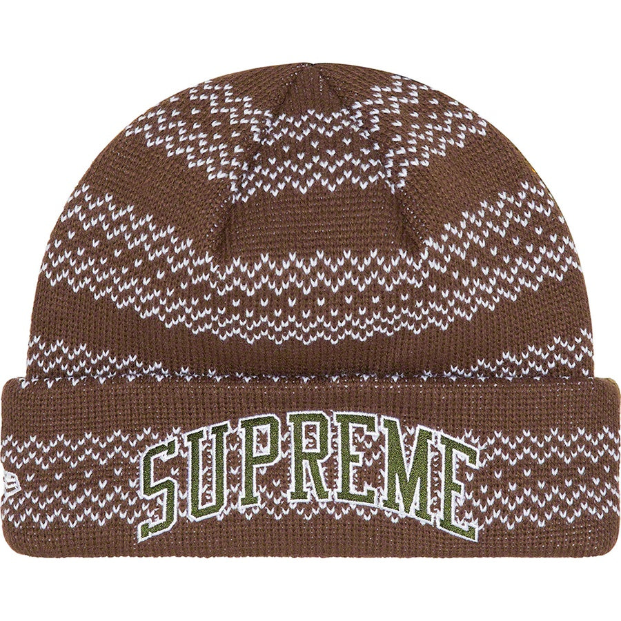 Supreme New Era Split Beanie Brown