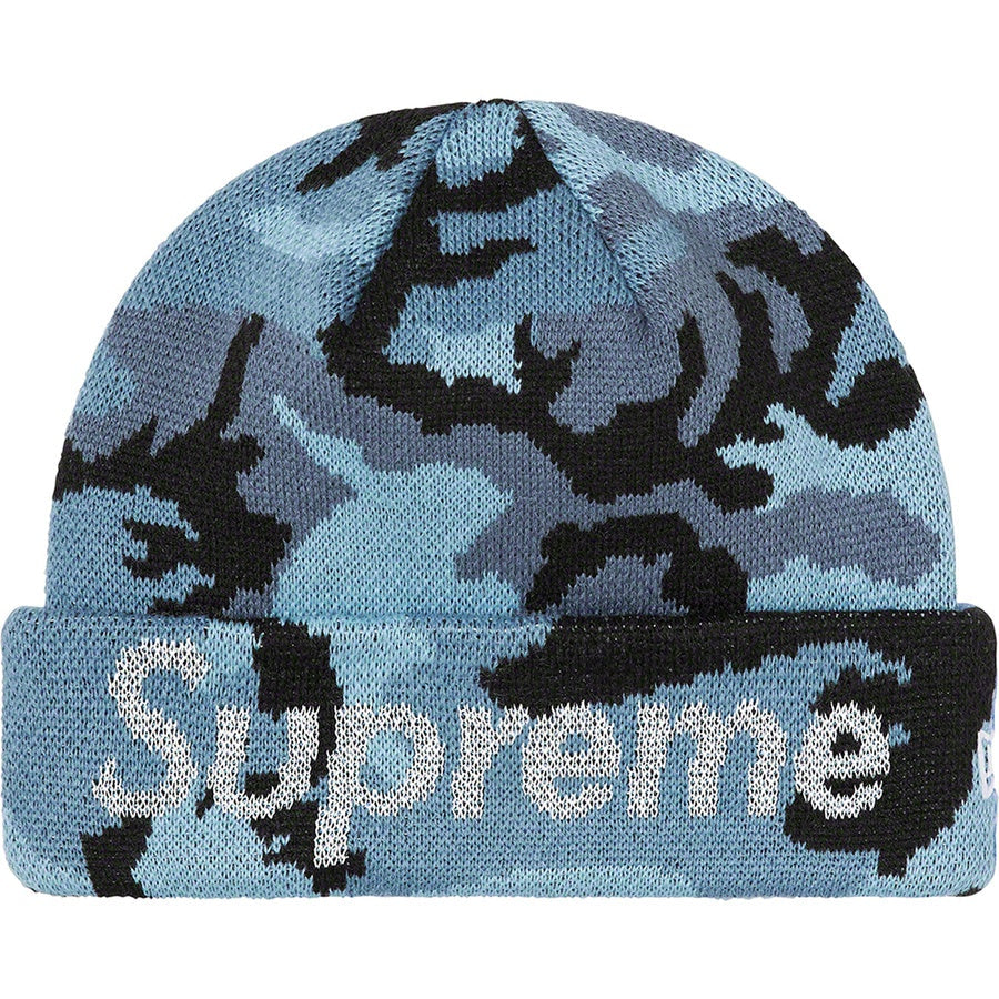 Supreme New Era Split Beanie Blue