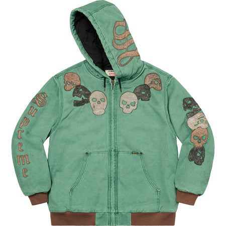 Supreme Great China Wall Hooded Work Jacket Washed Green