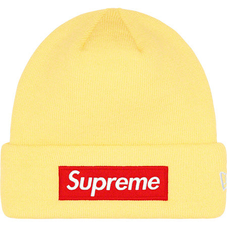 Supreme New Era Box Logo Beanie (FW22) Pale Yellow