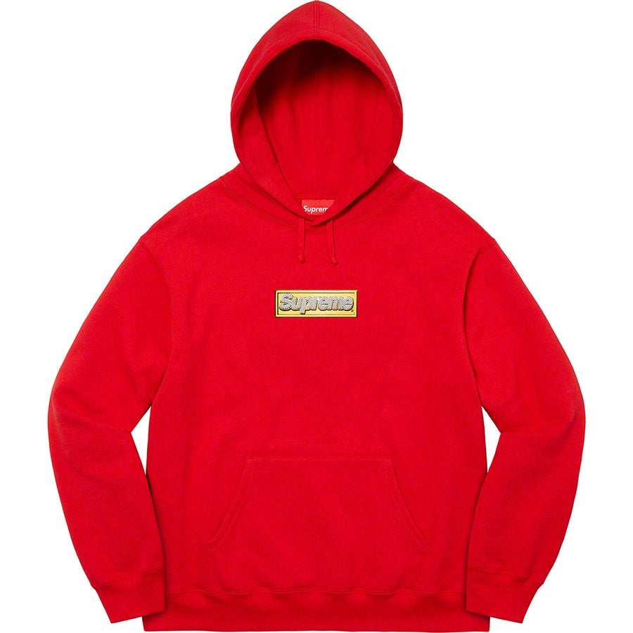 Supreme Bling Box Logo Hooded Sweatshirt Red