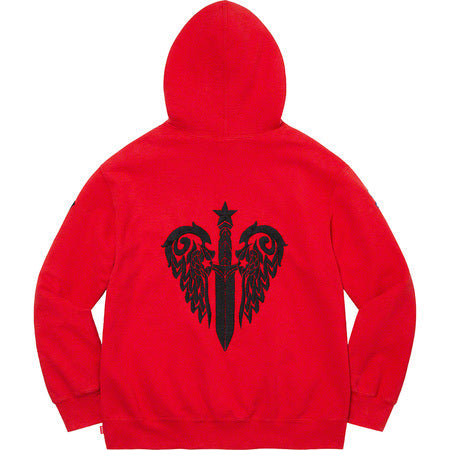 Supreme Great China Wall Sword Hooded Sweatshirt Red