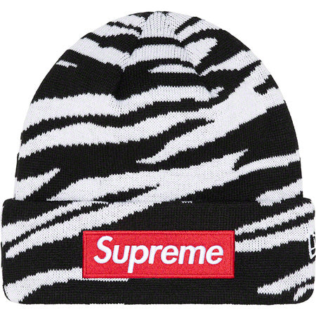 Supreme New Era Box Logo Beanie (FW22) Zebra